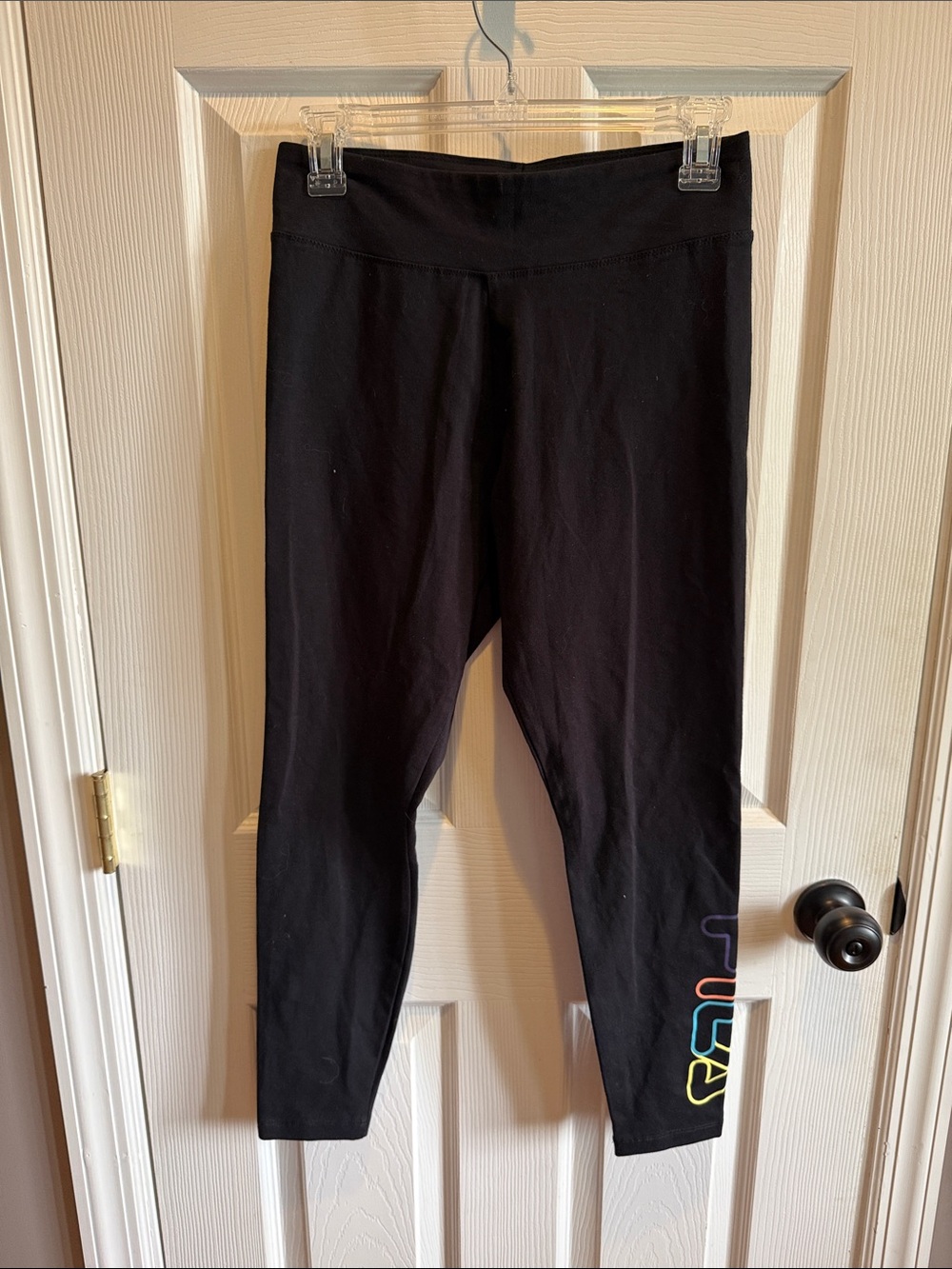 Fila Black leggings with Multicolor Logo Detail